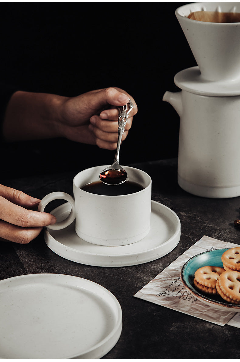 Rustic ceramic coffee cup